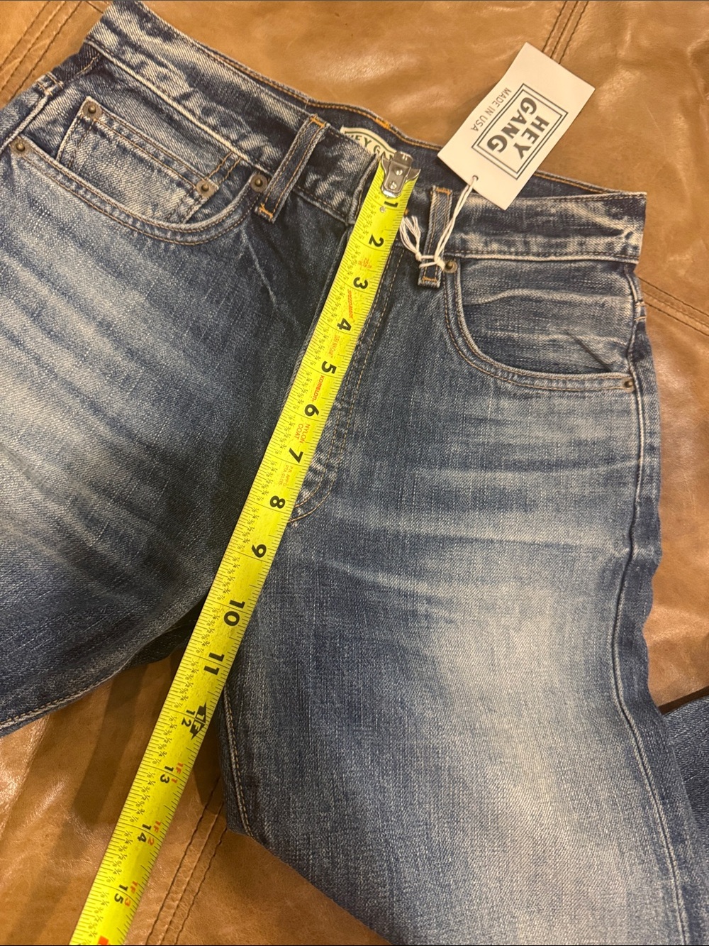 Hey Gang Straight Earl Classic High-Rise Jeans in Faded Blue NWT 25 - Picture 7 of 10